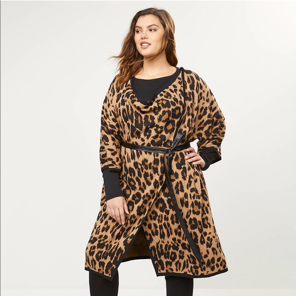 Leopard Print Belted Overpiece